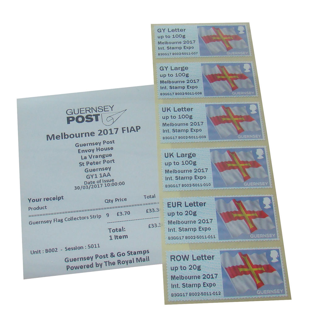 Guernsey Flag B Series Melbourne Overprint 2017